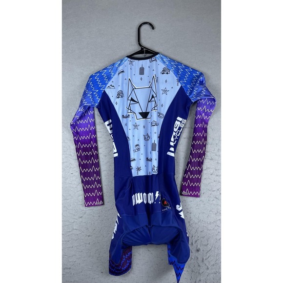 Pactimo Cycling Skinsuit Womens Small Blue SWAT Graphic Long Sleeve One Piece - Picture 8 of 11